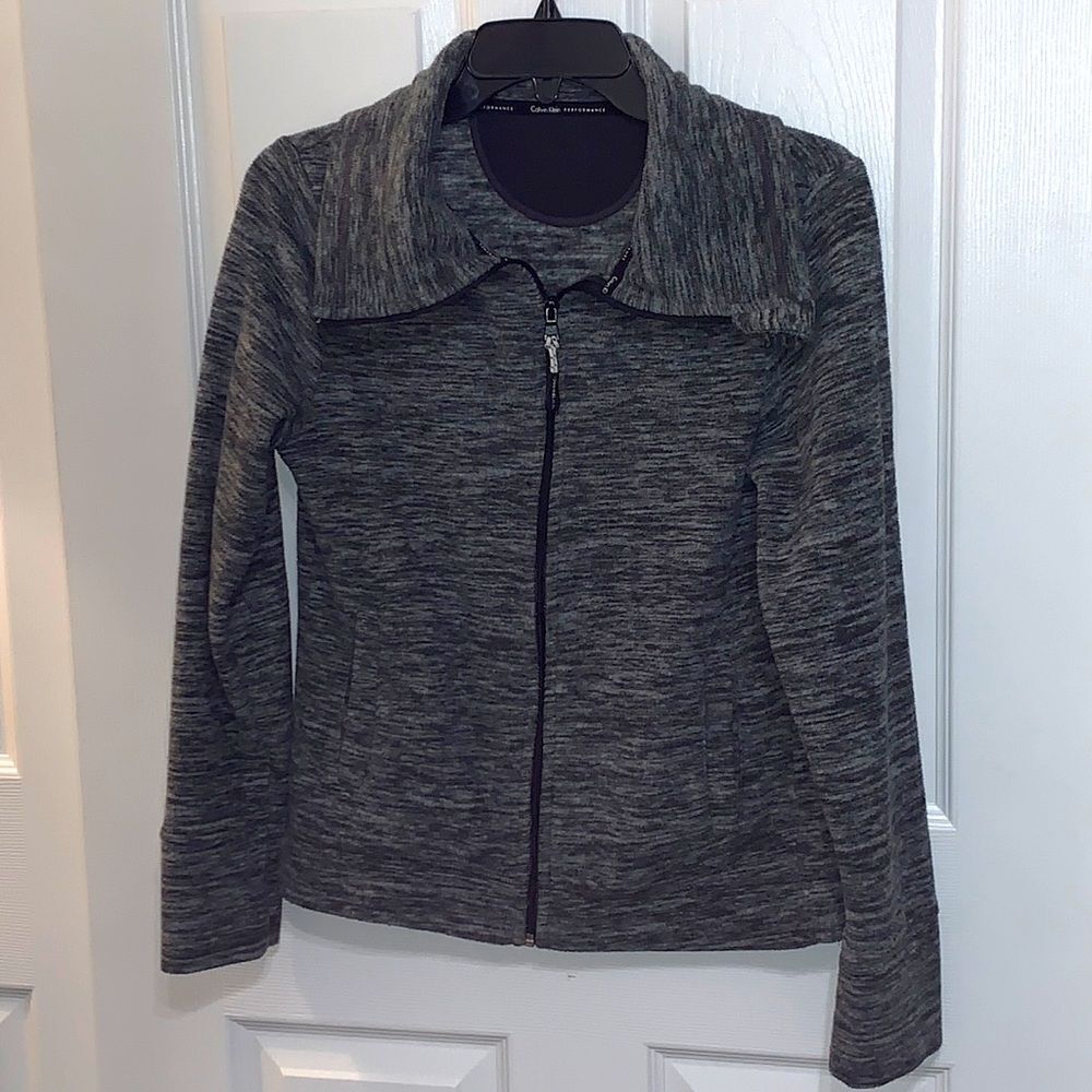 Calvin Klein | Women's Performance Grey Zip Up Warm Fleece Jacket Sweatshirt XS